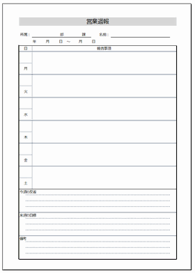 Excelで作成した営業週報