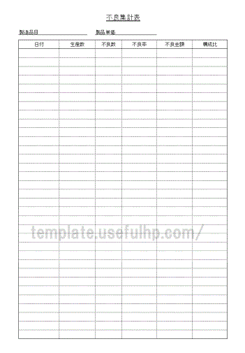 不良集計表 テンプレート