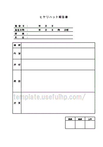 Wordで作成したヒヤリハット報告書