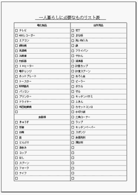 一人暮らしに必要なものリスト表 大学生や新社会人の必需品チェック