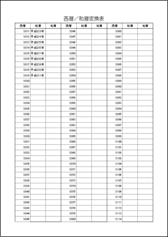 平成 33 年 西暦 変換