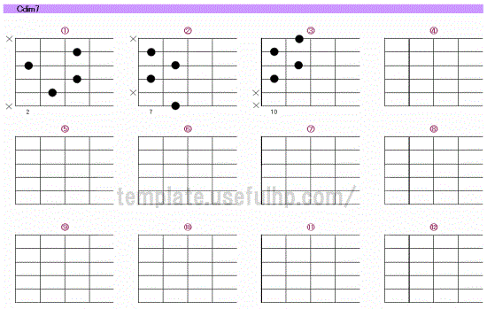 Cdim7 ギターコード表 無料でダウンロードできるテンプレート